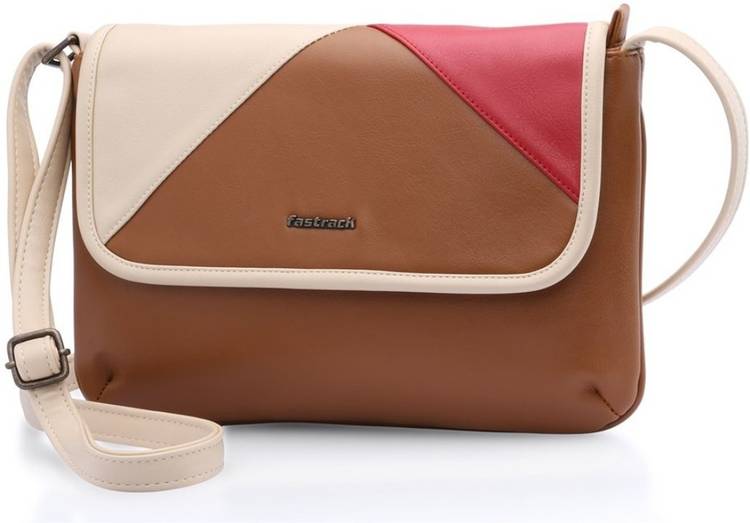 Brown, Beige, Red Women Sling Bag Price in India