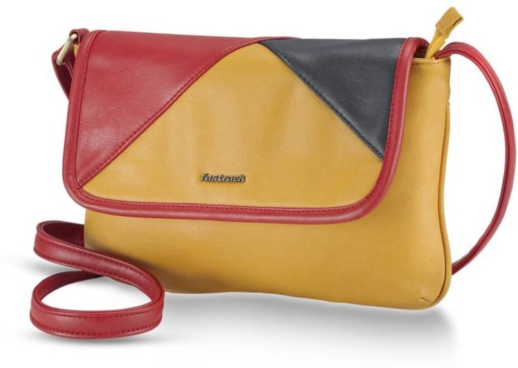 Yellow, Black, Red Women Sling Bag