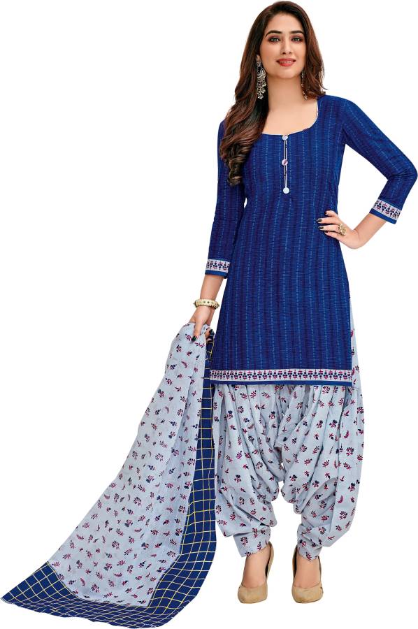 Cotton Blend Printed Salwar Suit Material Price in India