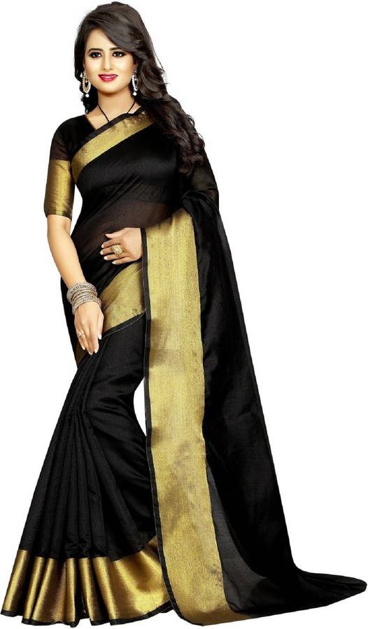 Woven Fashion Polycotton Saree Price in India