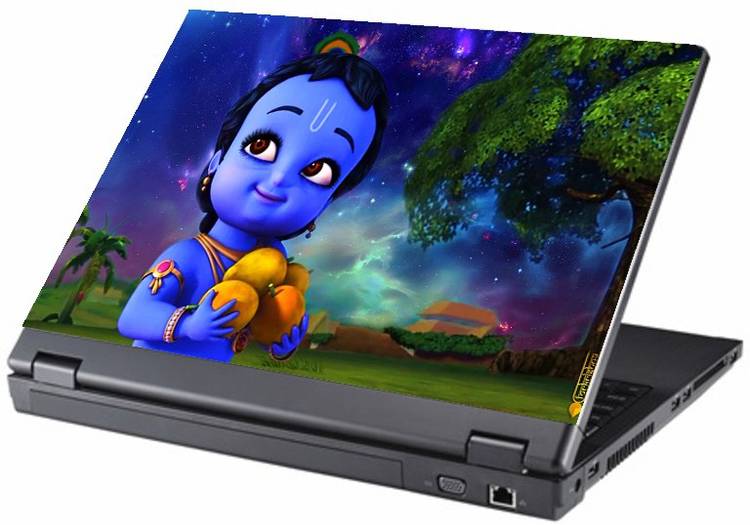 Gallery 83 ® animated little krishna Exclusive High Quality Laptop Decal, laptop skin sticker 15.6 inch (15 x 10) Inch G83_skin_1221new Vinyl Laptop Decal 15.6