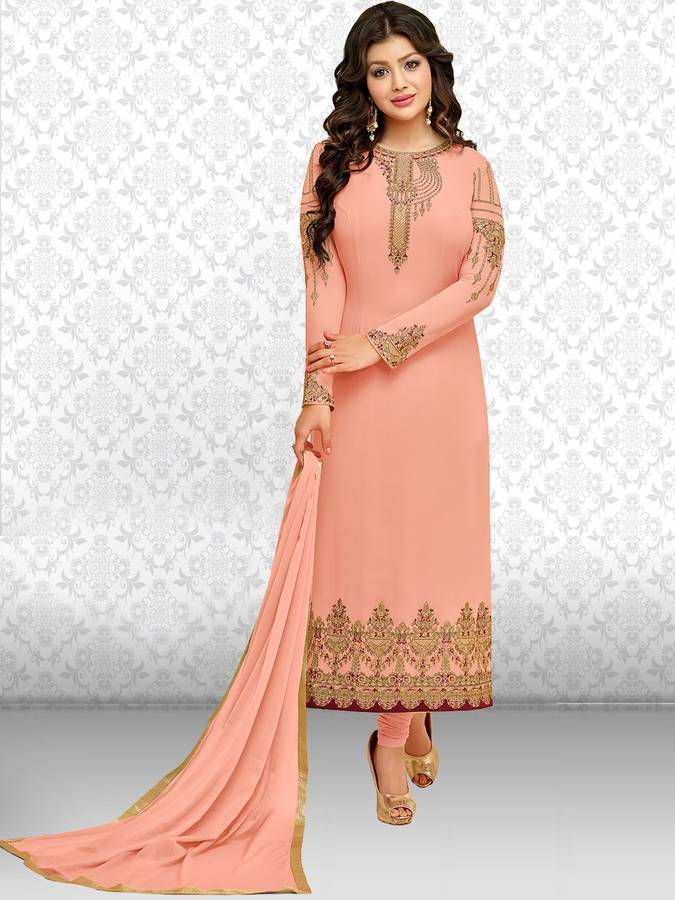 Divastri Faux Georgette Embroidered Kurta & Churidar Material