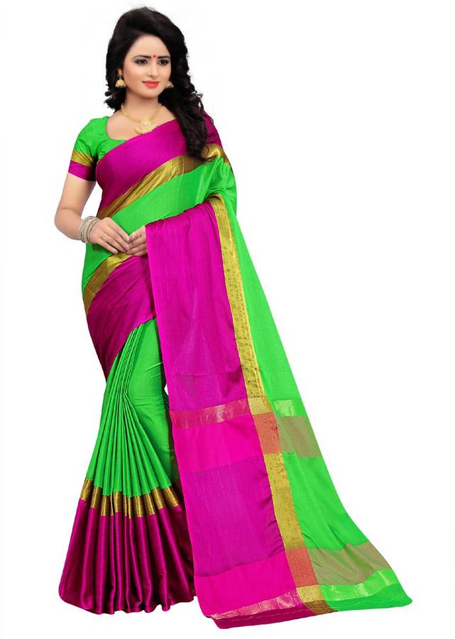 Solid Fashion Cotton Silk Saree