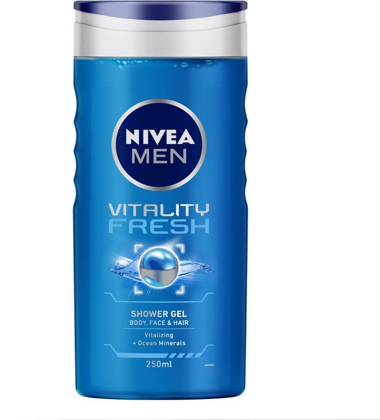 NIVEA Body Wash, Vitality Fresh with Ocean Minerals, Shower Gel for Body, Face & Hair