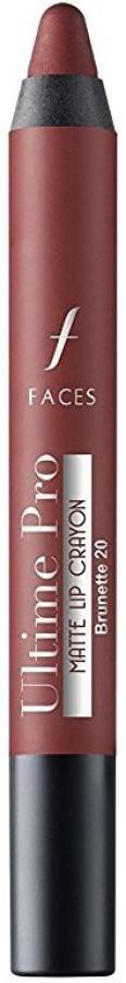 Faces Ultime Pro Lip Crayon With Free Sharpener, Matte Brunette 20, 2.8g Price in India