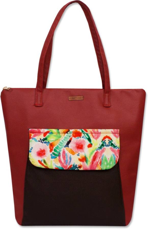 Women Red, Black Tote - Extra Spacious Price in India