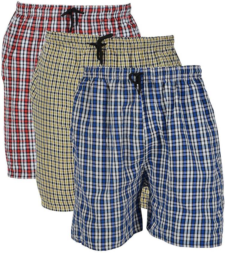 Self Design Men Red, Blue, Yellow Regular Shorts