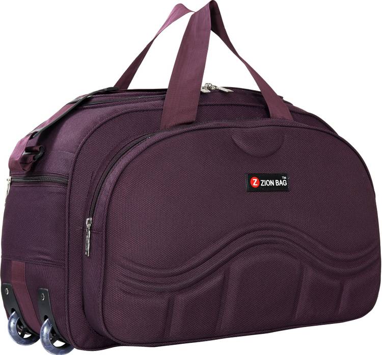 Zion Bag (Expandable) Lightweight Waterproof Luggage Travel Duffel Bag with Roller wheels Duffel Strolley Bag (purple) Duffel Strolley Bag