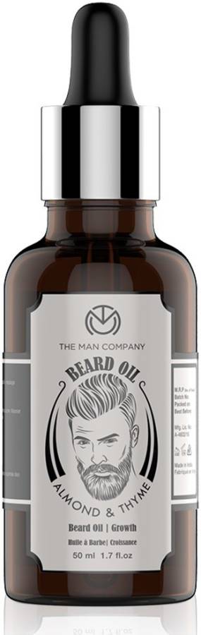 The Man Company 100% Natural Beard Growth Oil - (Almond and Thyme) Hair Oil