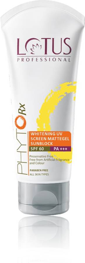 Lotus Professional Professional PhytoRx Whitening UV Screen Mattegel Sunblock - SPF 60 PA+++ Price in India
