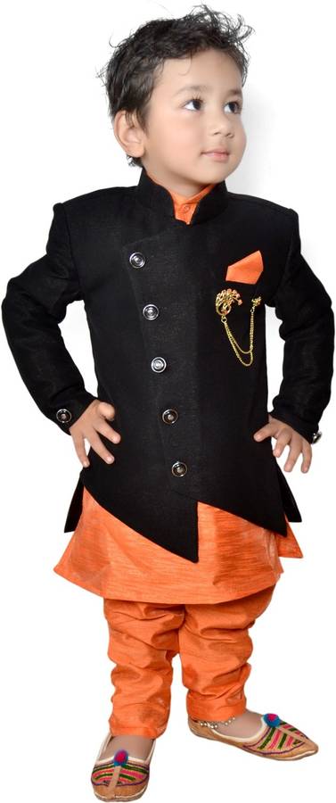 Boys Festive & Party Kurta, Waistcoat and Pyjama Set