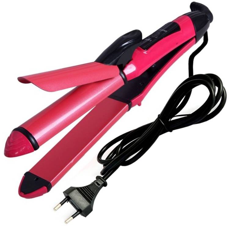 JMD 2in1 Professional Solid Smooth Ceramic Hair Curler Curling Iron Rod Travel Hair Straightener Flat Hair Iron Instant Heat Up Salon Approved Anti-Static Styling Roller 45W Hair Styler Price in India