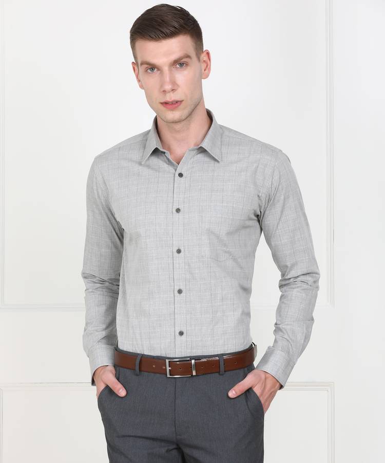 Men Slim Fit Checkered Formal Shirt