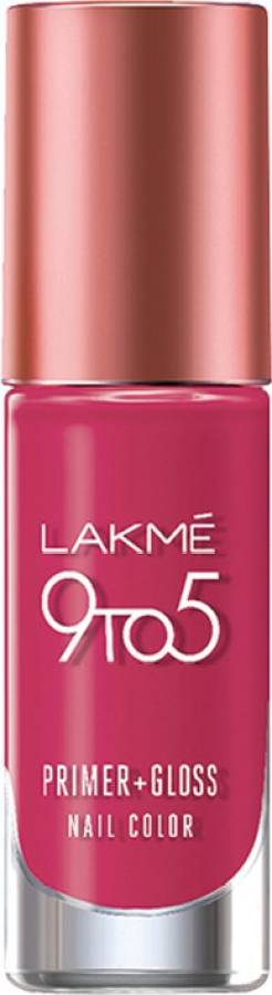 Lakmé 9 to 5 Primer + Gloss Nail Color Magenta Mix Price in India