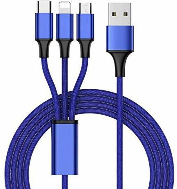 blue seed BBD Fast Charging 3 in1 Cable 1.5 m Micro USB Cable 2 m Micro USB Cable