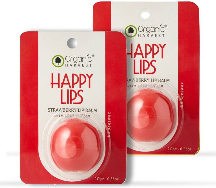 Organic Harvest Strawberry Flavour Non Colored Lip Balm Enriched With Shea Butter & Lanolin, For Dark Lips to Lighten, Lip Care for Dry & Chapped Lips, 100% Organic, Paraben & Sulphate Free For Girls & Women Strawberry Price in India