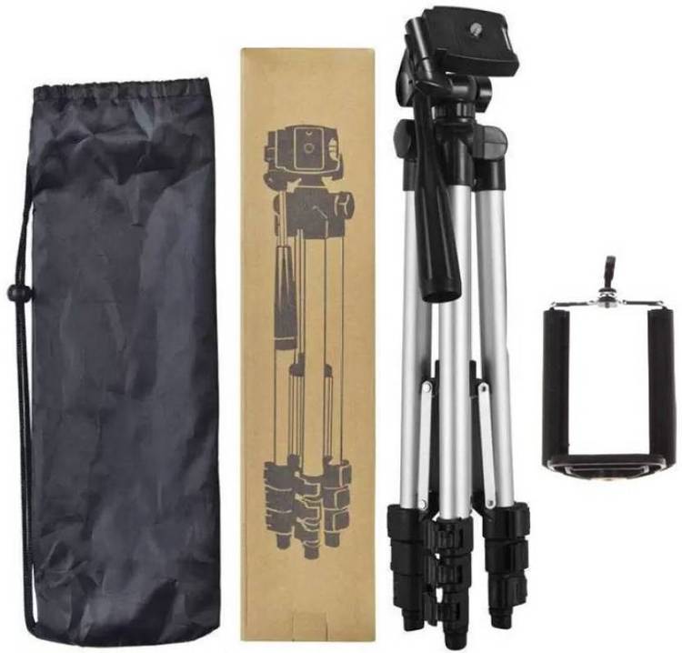 SYL PLUS Portable Adjustable Aluminium Lightweight Camera Stand Tripod-3110 With Three-Dimensional Head & Quick Release Plate For Video Cameras and mobile clip holder for Mobiles & Smartphones Tripod Tripod Kit