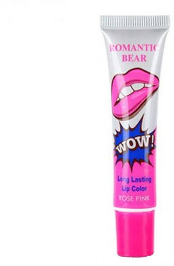 ROMANTIC BEAR Women Make Up Tint WOW Long Lasting Tint Lip Peel Off Lipstick Full lips Lip Gloss Tatto - ROSE PINK Price in India
