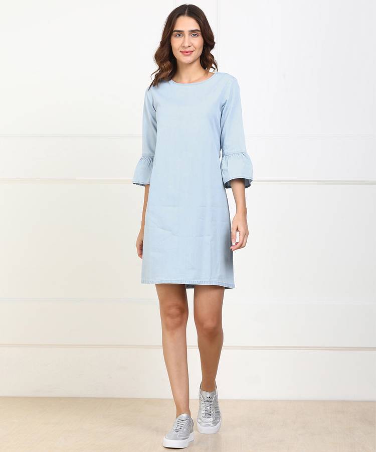 Women Shift Light Blue Dress