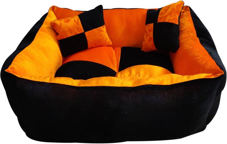 Hiputee Reversible & Rectangular Dog/Cat Bed with 2 Extra Pillows (FOR SMALL BREEDS) M Pet Bed Price in India