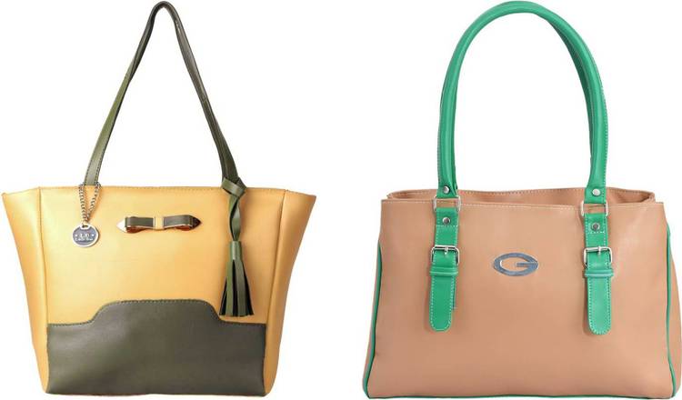 Women Tan, Green, Grey, Yellow Shoulder Bag