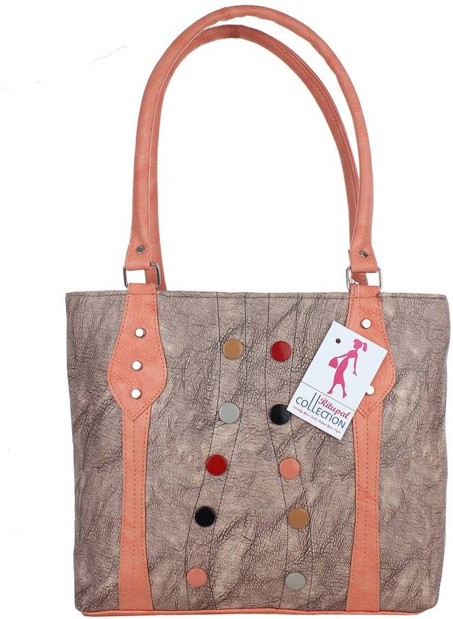 Solid Women Brown, Beige Hand-held Bag - Extra Spacious