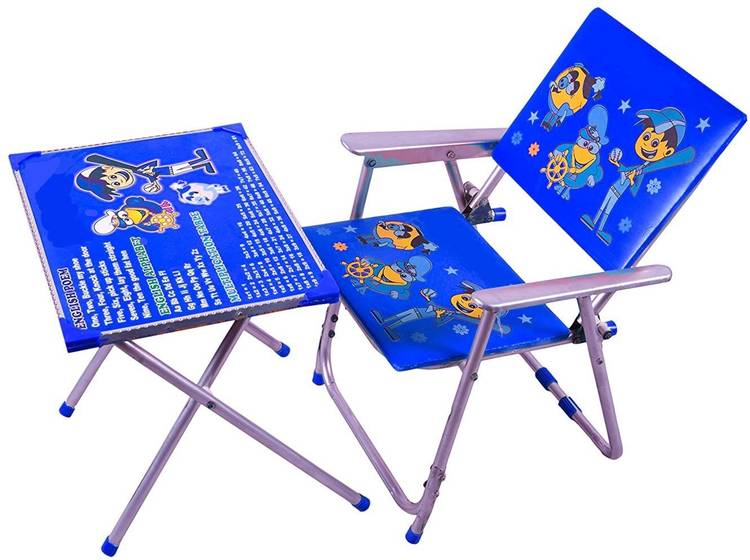 Avani MetroBuzz Kids Table and Chair Set Blue Solid wood Desk Chair