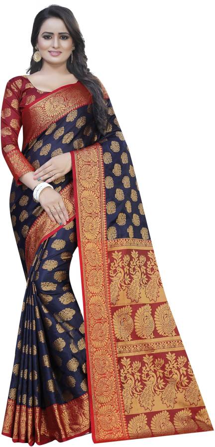 Self Design Kanjivaram Cotton Silk Saree Price in India