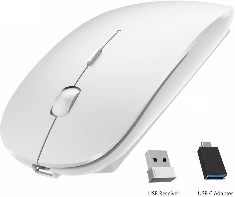 ROQ Type-C Adapter & USB Receiver with 2.4G Slim Rechargeable Wireless Optical Mouse