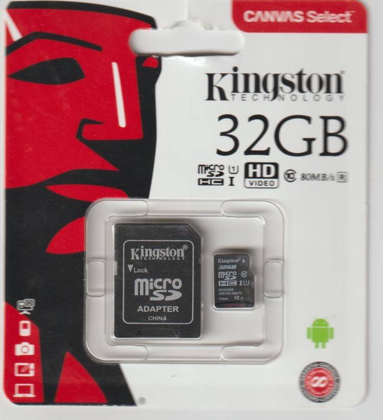 Kingston SDCS CLASS 10 32 GB MicroSDHC Class 10 80 MB/s Memory Card