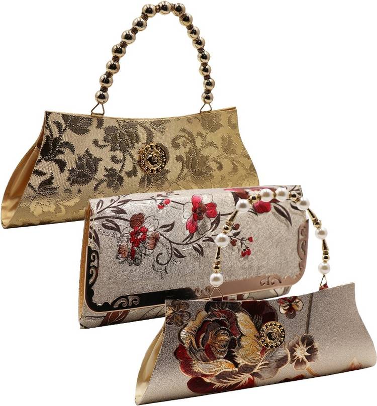 Party, Casual Multicolor, Gold  Clutch