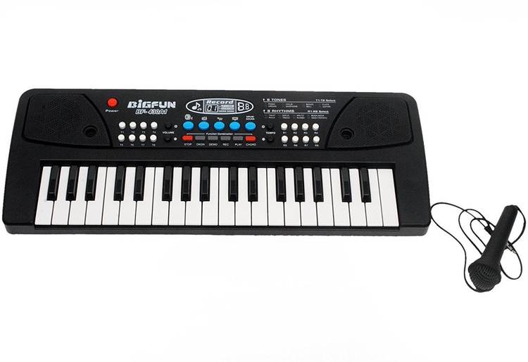 BIGFUN 37 Keys Piano Electiric Keyboard With Recording And Mic & Mobile Charger Power Option Battery