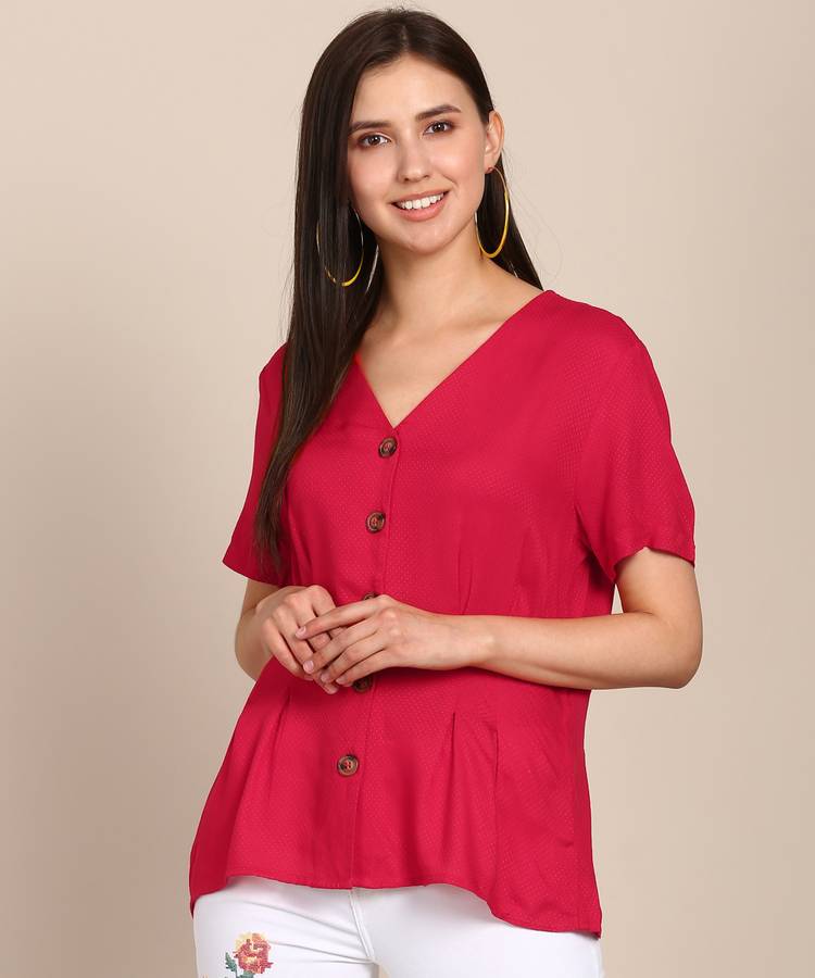 Women Regular Fit Self Design Casual Shirt