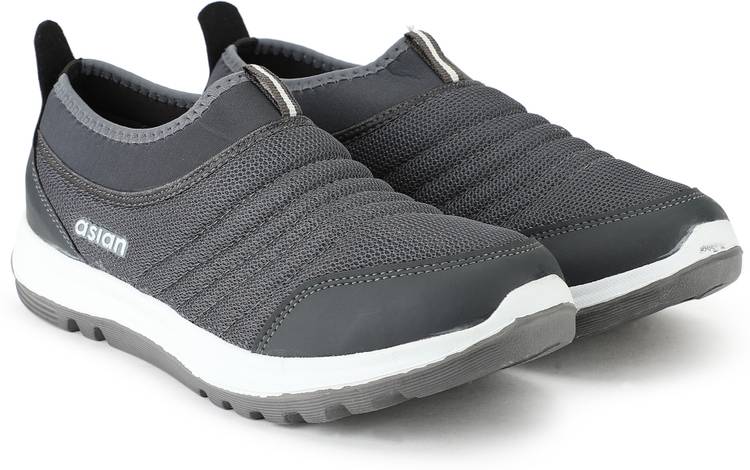 Prime-02 laceless sports shoes for men | Latest Stylish Casual sneakers for men without laces |running shoes for boys | Slip on grey shoes for running, walking, gym, trekking & party Walking Shoes For Men