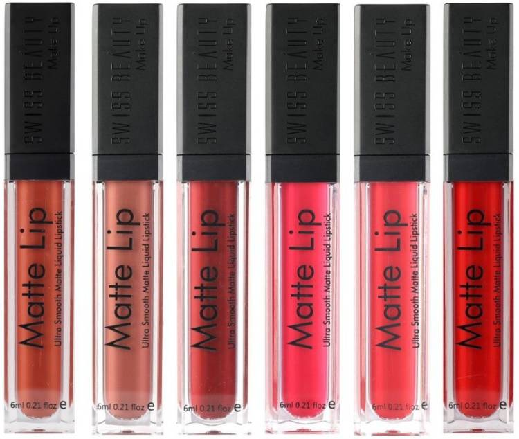 SWISS BEAUTY Liquid Matte Lip Gloss Pack of 6 Price in India