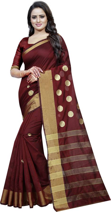 Embellished Maheshwari Cotton Silk Saree