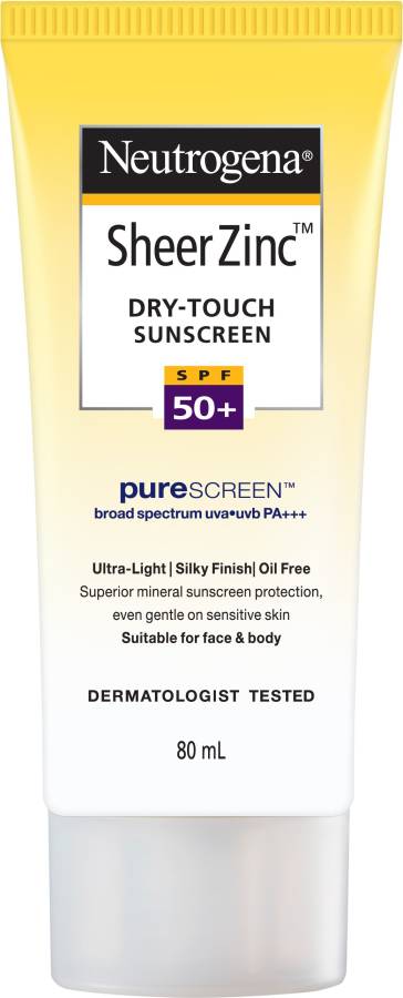 NEUTROGENA Sheer Zinc Dry touch Sunscreen SPF50+ - SPF 50+ PA+++ Price in India