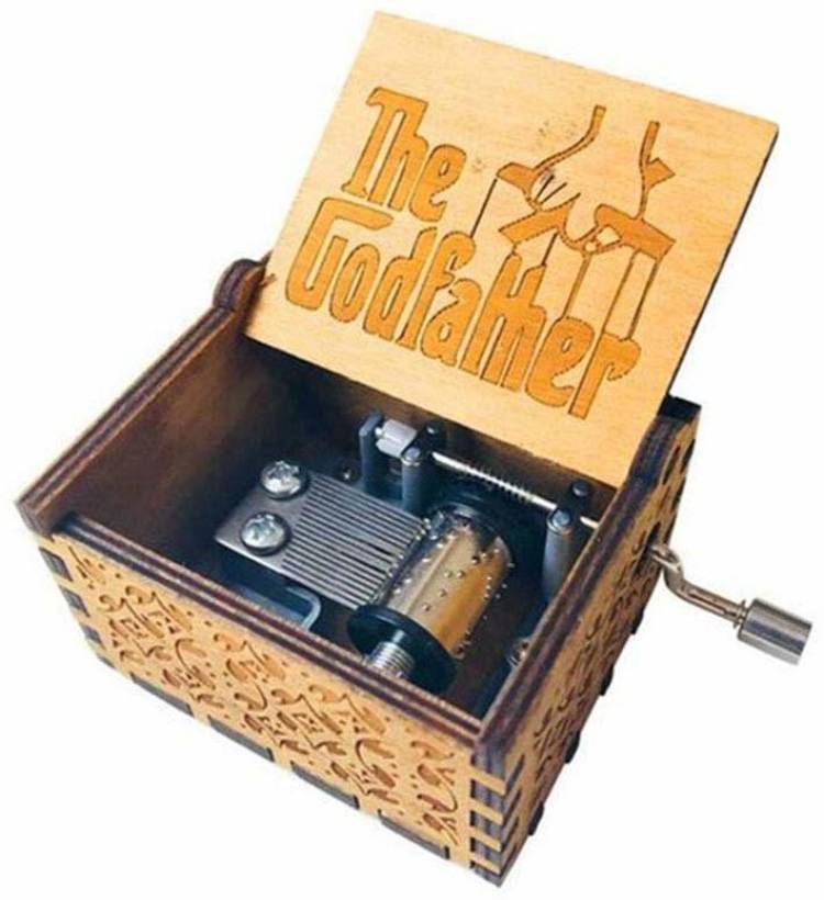 RVM Toys Antique Carved Godfather Themed Wooden Music Box