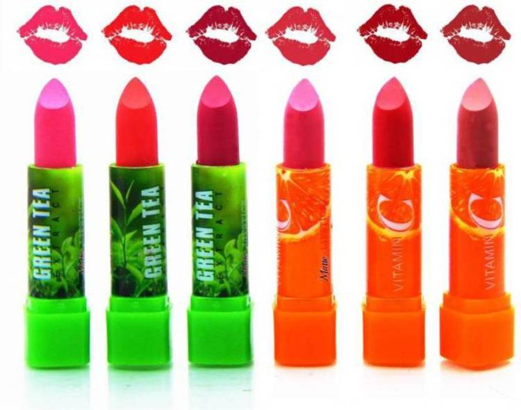 SWIPA green tea - Vitamin C combo matte moisturizing lipstick set of 6 Price in India