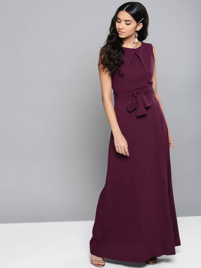 Women A-line Maroon Dress Price in India