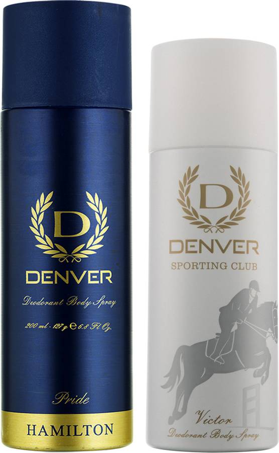 DENVER Pride and Victor (Pack of 2) Deodorant Spray  -  For Men