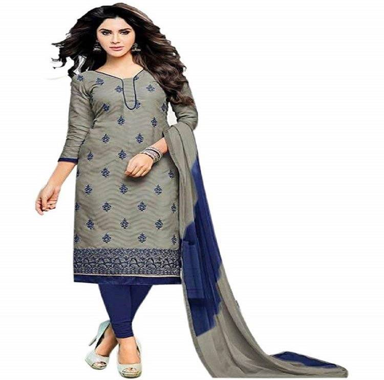 COLOR TRENDS Synthetic Embroidered Salwar Suit Material