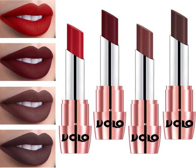 Volo Perfect Creamy with Matte Lipsticks Combo No more dry lips Code no-1678 Price in India