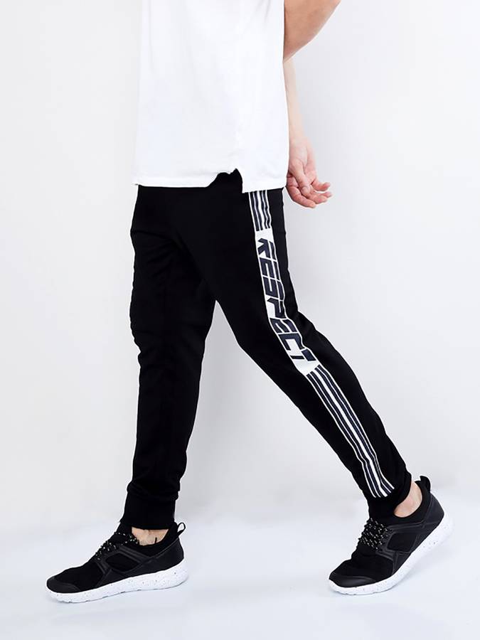 Color Block Men White, Black Track Pants