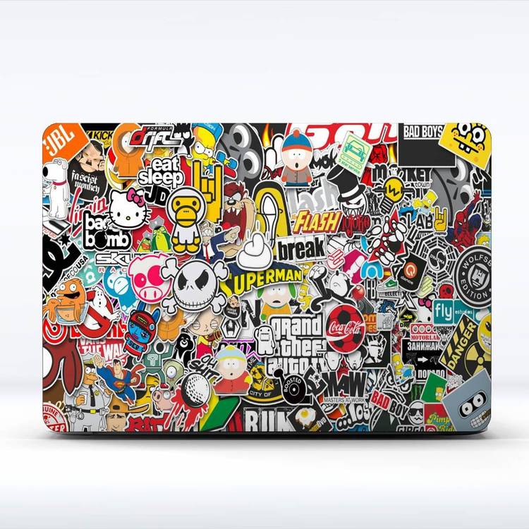 Techfit Sticker Bomb HD UV Printed Skin Sticker on Imported Premium Material Vinyl Laptop Decal 15.6