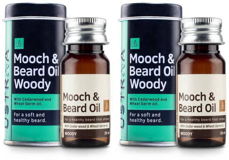 Ustraa Mooch and Beard Oil Woody - Set of 2 Hair Oil