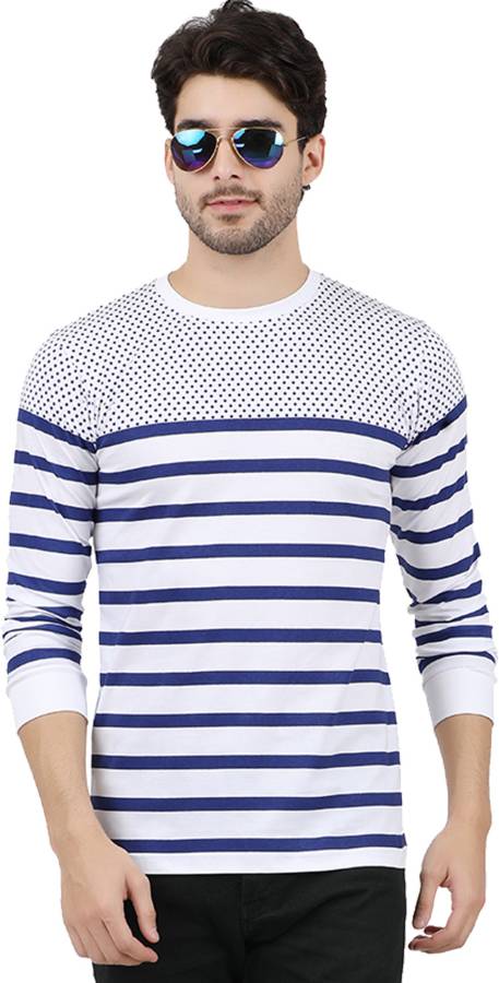 Printed Men Round Neck White T-Shirt Price in India