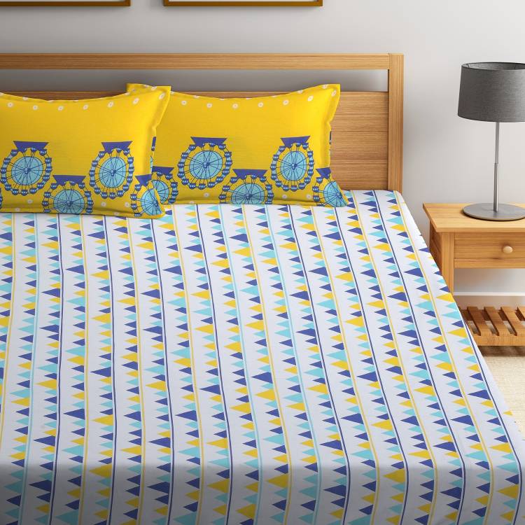 Flipkart SmartBuy 104 TC Cotton Double Geometric Bedsheet