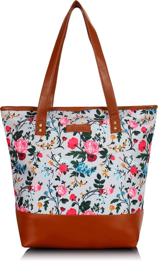 Women White, Brown Tote