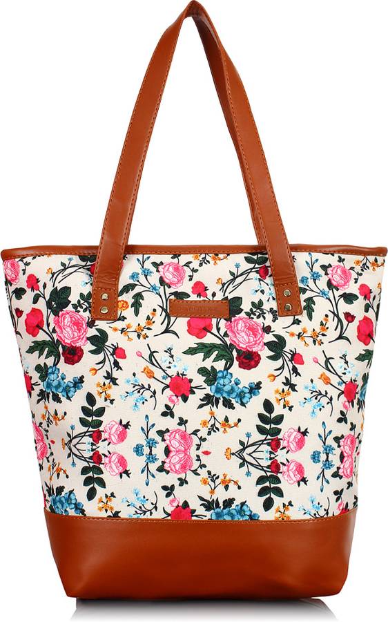 Women Beige, Brown Tote